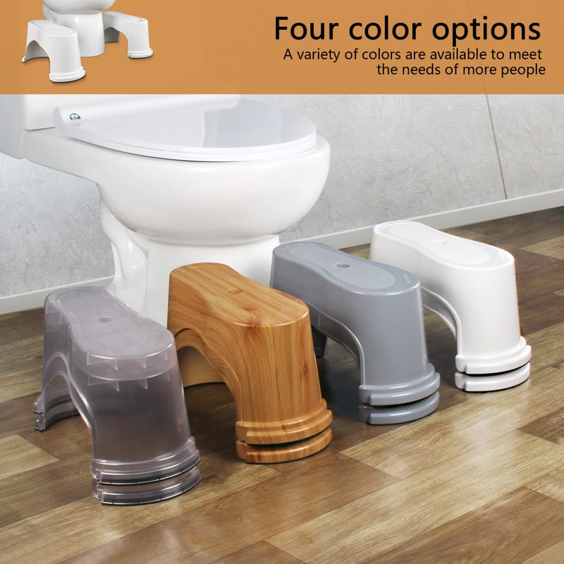 EVRON Toilet Stool 7" Bathroom Squatting Aid for Adults, Split Two-Piece Separate Movable Foot Rests with Flexible Positioning, Stackable Nesting Space-Saving Design(White 1 Pairs) - Image 5